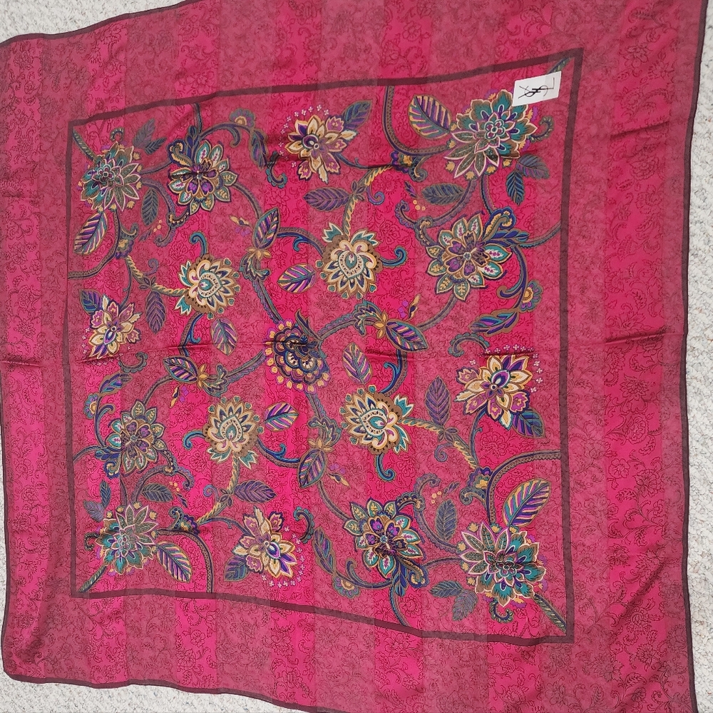 Authentic YSL Large Silk Scarf - Picture 7 of 10